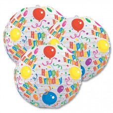 10" HAPPY BIRTHDAY PAPER LANTERN (PACK OF 3) 